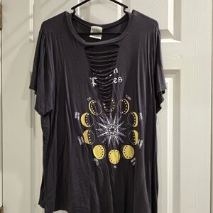 Moon Phase Black Cut-Out Tee
